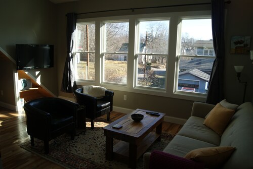 Aurinkoinen, aivan uusi vierastalo, 11 jalkakatto, kävelykelpoinen Ashevillen keskustaan