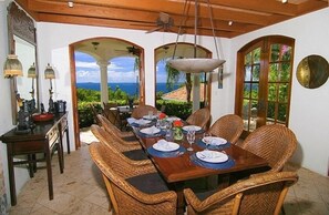 Dining - Las Brisas Caribe - ​A Luxurious and Private 4BR St. John Villa (Cruz Bay)