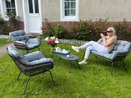 Property grounds. Charming renovated farmhouse with enclosed garden
