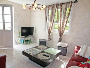 TV, DVD player, ping pong