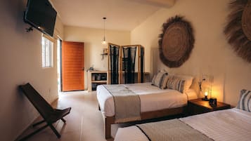 Elite Triple Room, 1 Bedroom, Refrigerator, Courtyard View | 1 bedroom, premium bedding, down comforters, soundproofing