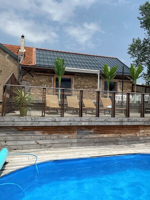 Piscine extérieure, piscine chauffée