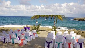 Outdoor banquet area -  Amazingly Affordable Savings "Rustic Jamaican Vibes" on Ocean Front, Selecluded (St. Mary, Jamaica)