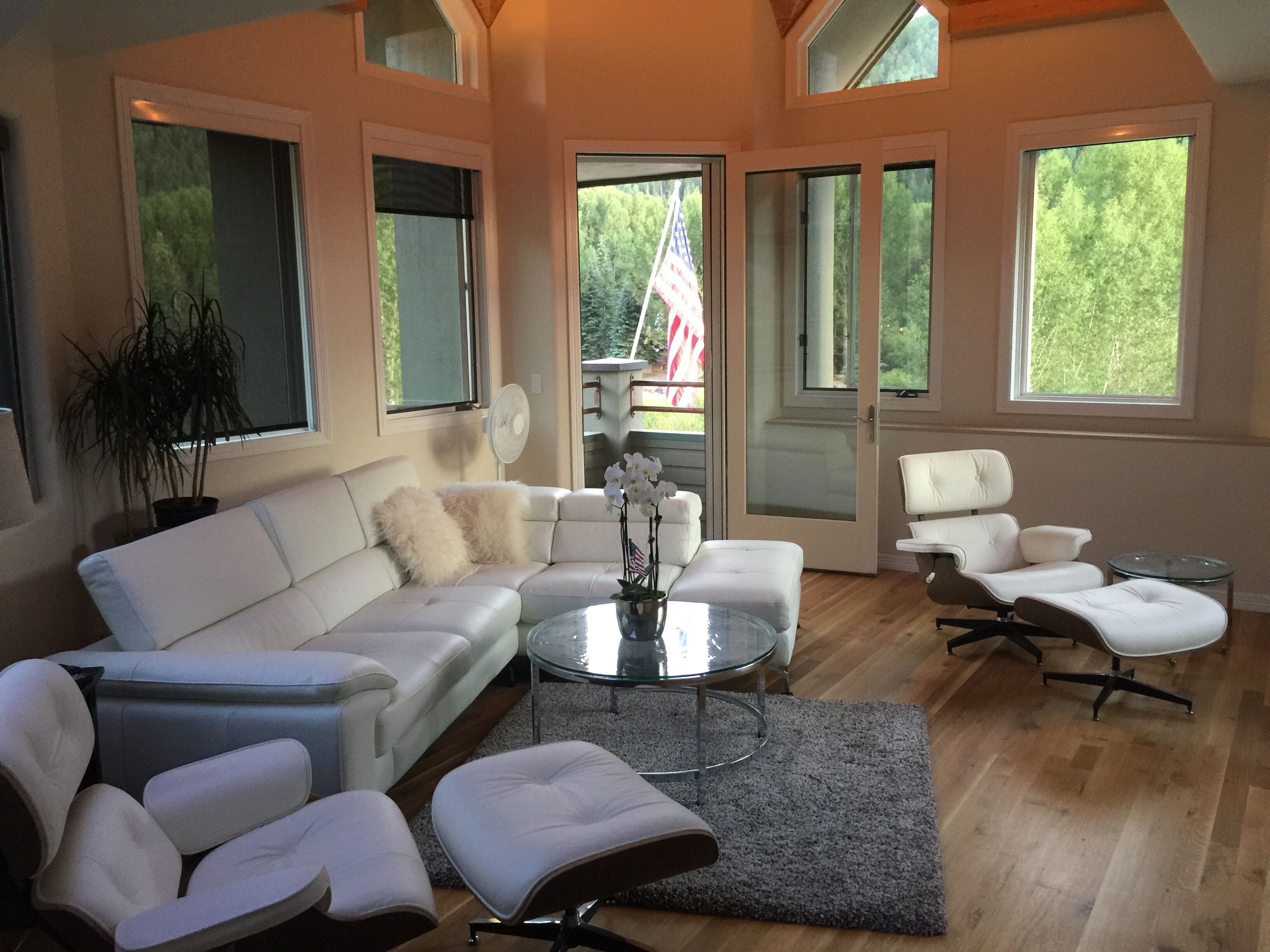 TV connectée, cheminée, chaîne hi-fi