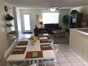 Smart TV, DVD player, books, video library