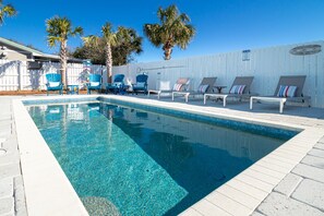Outdoor pool, a heated pool