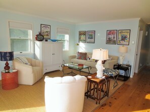 TV, DVD player, books, video library - Pointed Fir Cove Cottage - Stunning Ocean Front Retreat! (Boothbay)