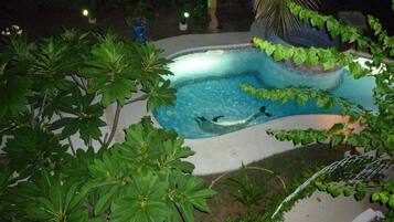 Piscine extérieure, piscine à débordement