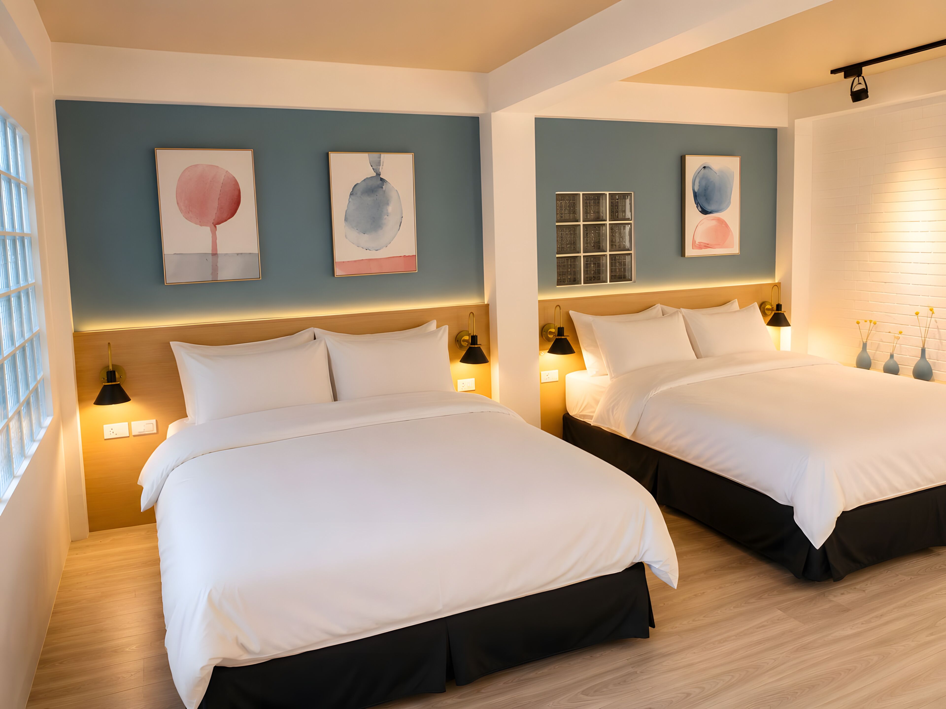 Romantic Quadruple Room, 2 Double Beds, Refrigerator, Mountainside | Individually furnished, blackout drapes, free WiFi, bed sheets