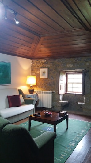 Fernseher, Kamin, Bücher