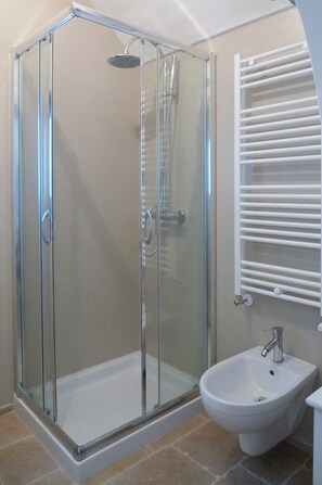 Bañera con ducha, bañera de hidromasaje, secador de pelo, bidet