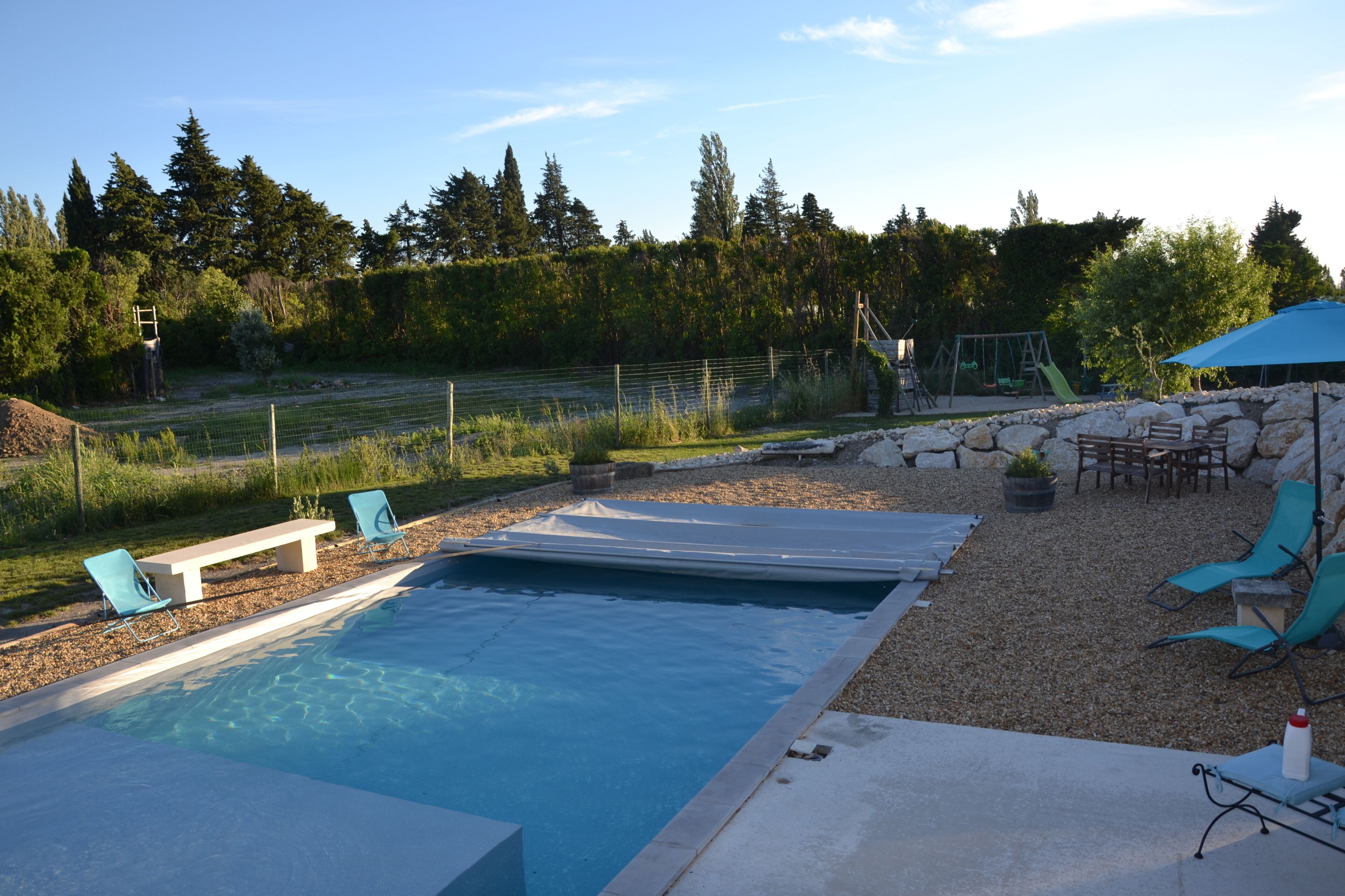 Piscine extérieure, piscine chauffée
