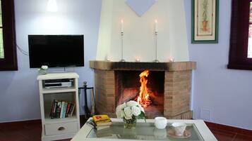 TV, fireplace, stereo