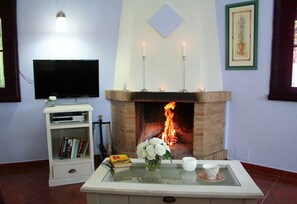 TV, fireplace, stereo - Rural Houses Los Algarrobales- Romantic House (Ronda)