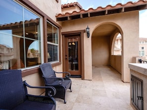 Condo 69-1 two car garage rental condo in El Dorado Ranch, San Felipe - back patio