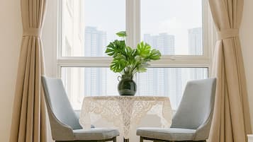 Deluxe Double Room Single Use, 1 Queen Bed, City View | 2 bedrooms, individually furnished, desk, laptop workspace