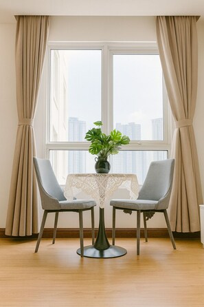 Deluxe Double Room Single Use, 1 Queen Bed, City View | 2 bedrooms, individually furnished, desk, laptop workspace