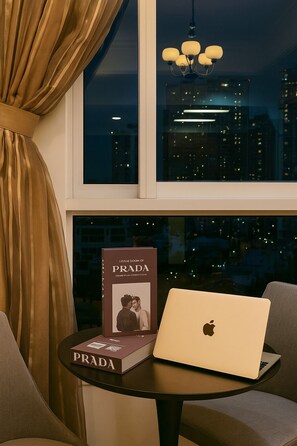 Deluxe Double Room Single Use, 1 Queen Bed, City View | Individually furnished, desk, laptop workspace, blackout curtains - An Corner The Manor The Art - Saigon Central (Ho Chi Minh City)