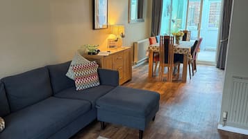 Smart TV, DVD player, books, video library