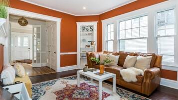 Smart TV, fireplace, video games, books