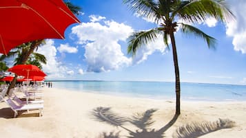 On the beach, beach towels