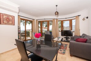 Télévision, lecteur de DVD, livres