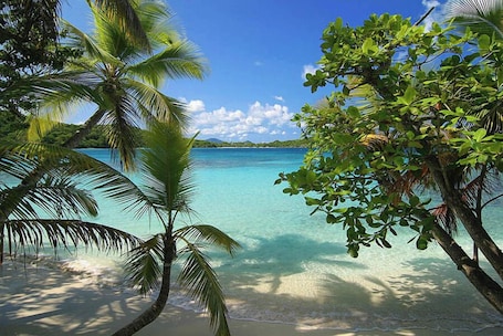 On the beach. The Peter Bay 1BR Penthouse Suite at St John's Most Prestigious Address