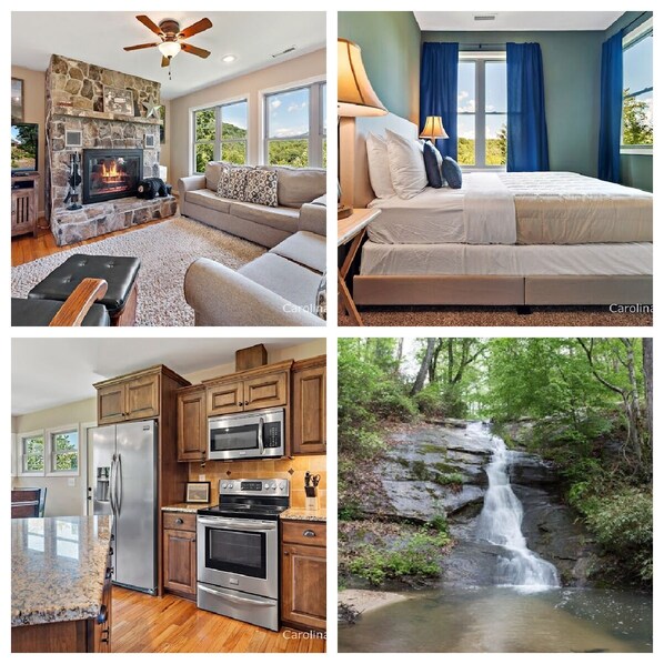 Experience the perfect blend of indoor and outdoor living with a fireplace, kitchen, and breathtaking views.