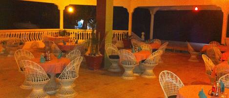 Outdoor banquet area