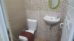 Standard Double Room | Bathroom | Shower, hair dryer, bidet, towels