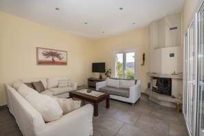 Fernseher, Kamin, DVD-Player, Tischtennisplatte