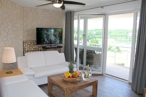 TV, fireplace, DVD player, books - Holiday apartments in the Eifel Lakes region (Schalkenmehren)