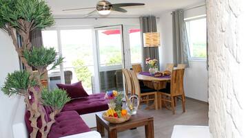 Fernseher, Kamin, DVD-Player, Bücher