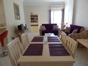 Télévision, lecteur de DVD, livres