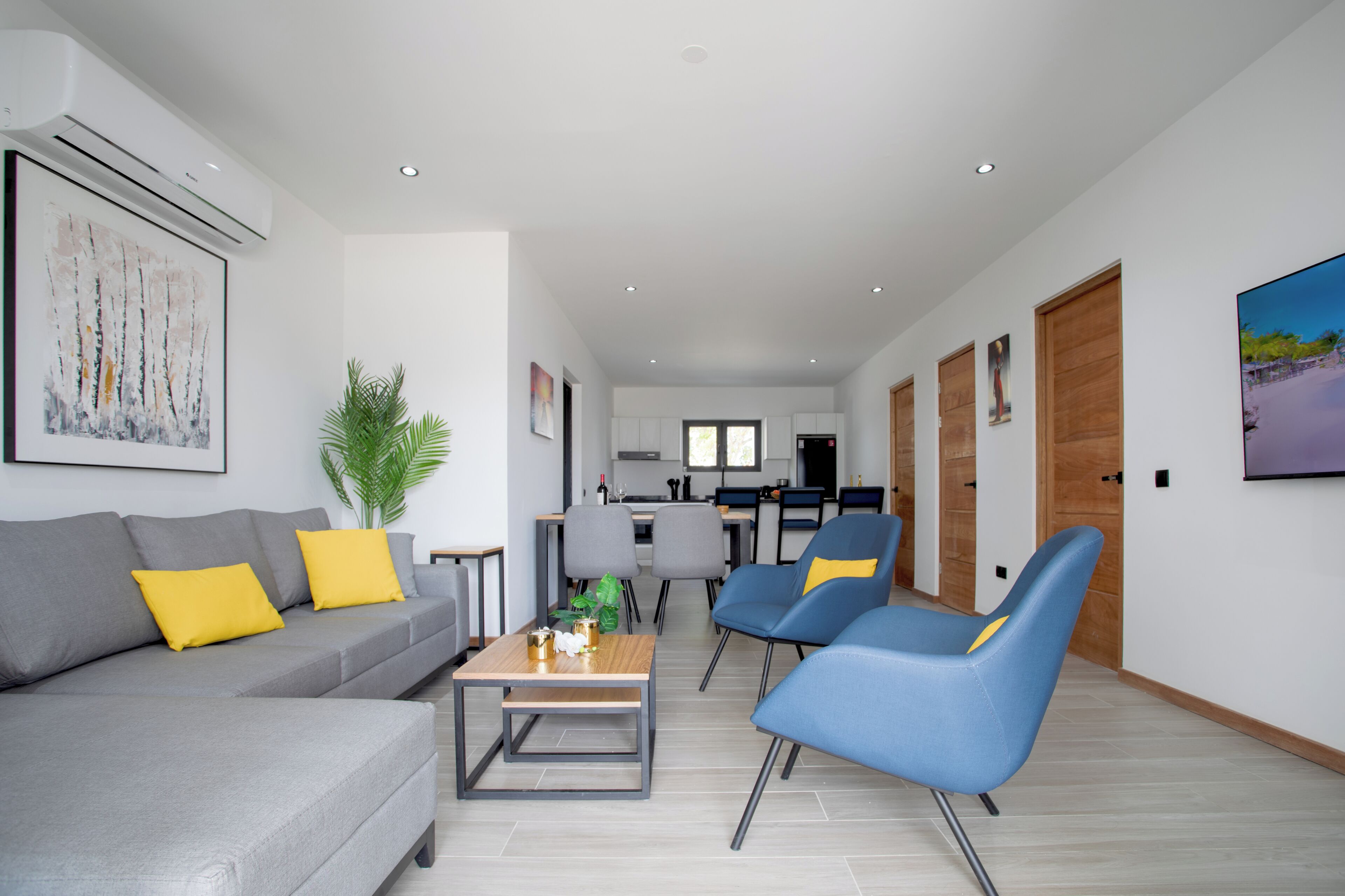 Apartment, 2 Bedrooms, Pool Access, Pool View | Living area | Flat-screen TV