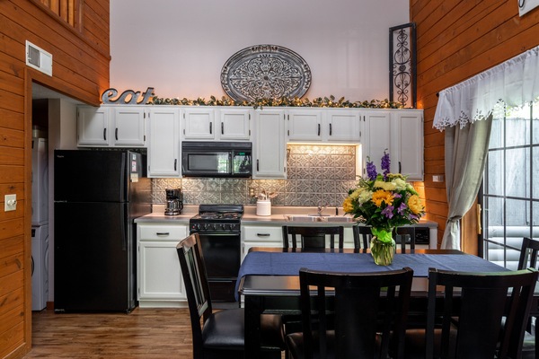 Beautifully decorated kitchen and living room
