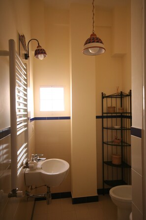 Dusche, Haartrockner, Bidet, Handtücher