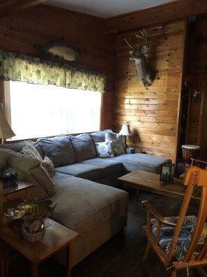 Smart-TV, Kamin, DVD-Player, Bücher