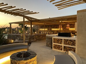 Terrace/patio - Seaside Naxos • 3 Villas • 2 Private Pools • 11BDR/10 BATH • Sleeps 28 (Naxos)
