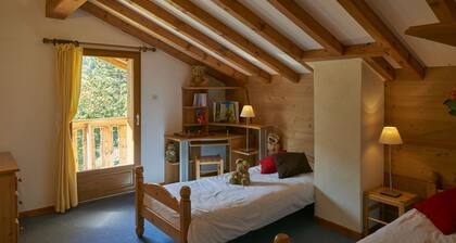 House for 9-10 people to expose full south on the skiable field of Montalbert