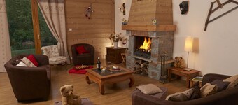 House for  9-10 people to expose full south on the skiable field of Montalbert