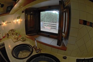 Kühlschrank, Mikrowelle, Herdplatte, Toaster