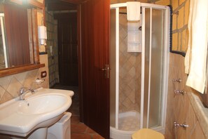 Hair dryer, soap, toilet paper