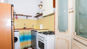 Fridge, oven, stovetop, coffee/tea maker