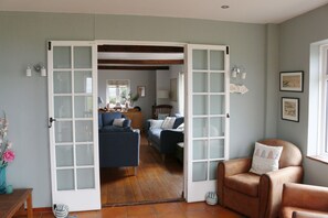 智能電視、壁爐、DVD 播放機、書籍