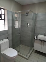 Habitación ejecutiva | Baño | Artículos de higiene personal gratuitos, zapatillas, toallas y jabón