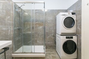 Hair dryer, towels