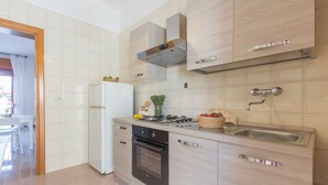 Une cuisine moderne équipée d’un four encastré, d’une cuisinière à gaz et d’un évier en acier inoxydable.