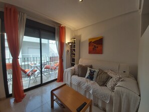 Tv, dvd-spelare, böcker och ett filmbibliotek