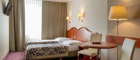 Desk, laptop workspace, blackout curtains, soundproofing